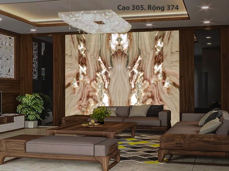 Tranh Đá Marble Ốp Vách Sau Ghế Sofa